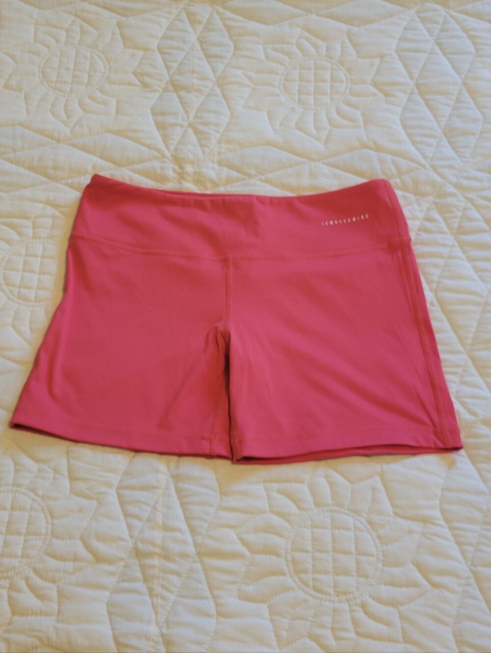 Women's Pink Stretch Bike Shorts with Wide Waistband